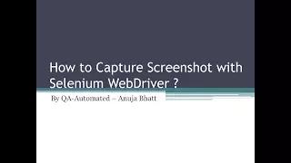 How to Capture ScreenShot with Selenium