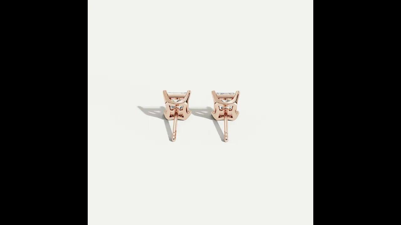 Princess Lab-Grown Diamond Solitaire Stud Earrings