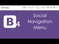 Bootstrap 4 Social Navbar Navigation Menu with HTML5