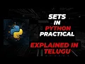 Python Sets in Telugu Complete Set Tutorial with Union Intersection Difference