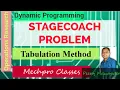 Stagecoach Problem using tabulation method Dynamic Programming Operations Research