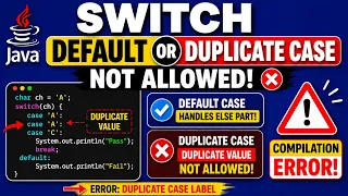 Java Switch Default Case Duplicate Case value CE Duplicate case label Interview Question