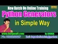 Advanced Python Python Generators in Simple Way by Durga On 20-09-2018
