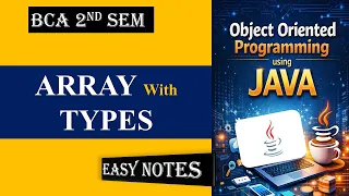 Introduction to array types of array Java Programming One bit extra hindi
