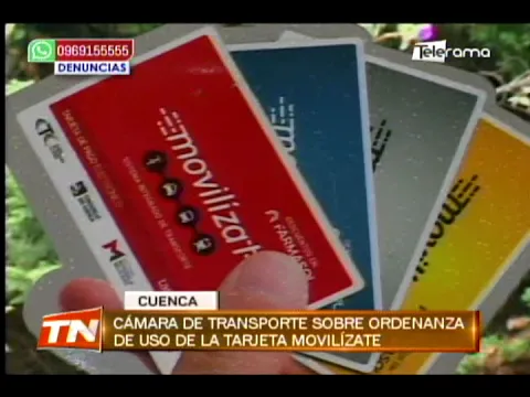 Cámara de transporte sobre ordenanza de uso de la tarjeta Movilízate