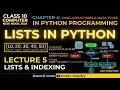 Lists in Python Python programming ch 4 lec 5 class 10th computer science 2026 new book