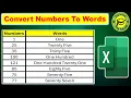 How to Convert Numbers to Words in Excel Convert Number to Words in Excel Numbers into Words