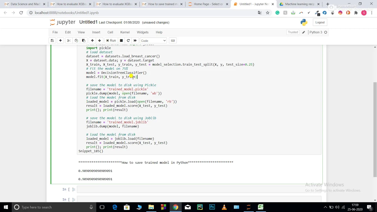 How to save a trained model in Python?