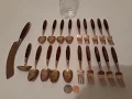 Vintage 20 Piece Silverware Set Rosewood and Brass Made in Thailand Quality Silverware