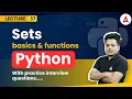 What are sets sets basics and functions Python Programming Full Course Coding Adda247