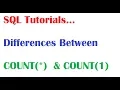 SQL Tutorial Difference Between Count 1 and Count in SQL Oracle