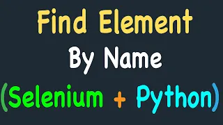 Locating element by name attribute using Selenium and Python