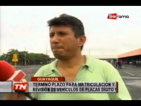 Terminó plazo para matriculación y revisión de vehículos de placas dígito 1