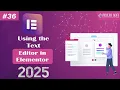 Using the Text Editor in Elementor WordPress Tutorial for Beginners 2025