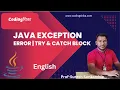 Java Exception Handling Part 1 What is Error Exception Try Catch Block with Examples