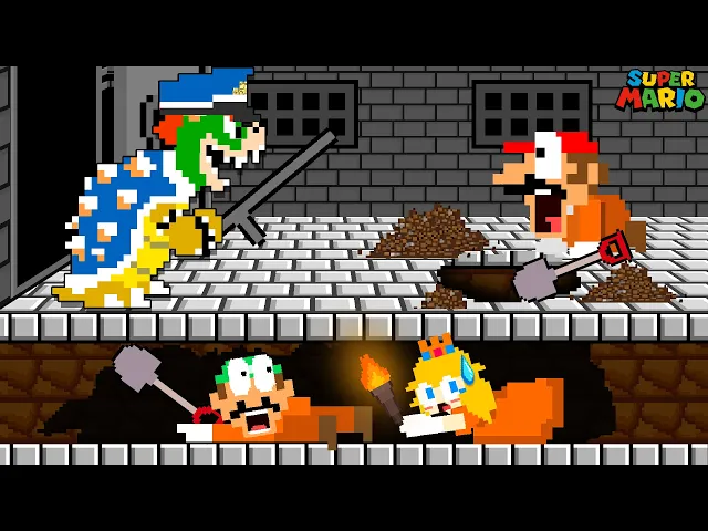 Download MP3 Super Mario Story: Team Mario escapes from Bower Prison | Game Animation