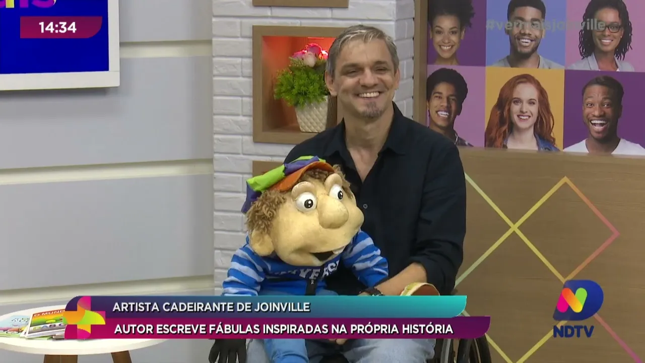 Artista cadeirante de Joinville: autor escreve fábulas inspiradas na própria história