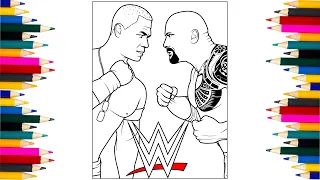 John Cena VS The Rock in WrestleMania Who Will WIN WWE Coloring Superstars