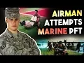 Air Force Airman attempts Marine PT Test