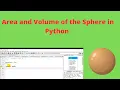 Area and Volume of a Sphere in Python
