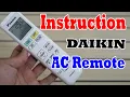 Daikin AC Remote Control Instructions