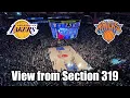Lakers vs Knicks from Section 319 Chase Bridge LeBron James Final Games as a Laker