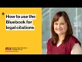 ASU Law Learn how to use the Bluebook for legal citations with Professor Alyssa Dragnich