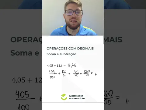 Regra para somar números com vírgula #matematicabasica