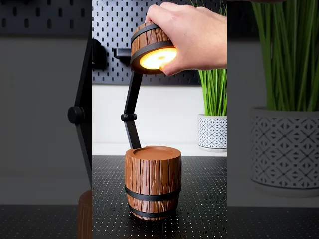 Wood Barrel Desk Lamp video thumbnail