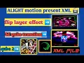 Split cube Transition alight motion XML file present