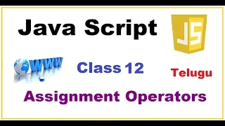 What are AssignmentOperators JavaScriptTelugu Assignments Operatorsin JavaScript VLR Class12