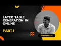 Latex Table Generator