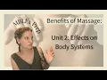 Unit 2 Effects of Massage on Body Systems MBLEx Study Guide