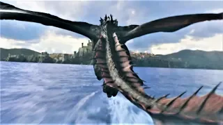 GOT 8x05 Daenerys Destroys Ships with Drogon Scene