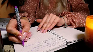 ASMR Listen While Study Paper Sorting Fire Crackle Writing Unintelligible Whisper 