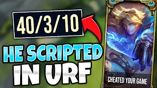 REAL SCRIPTING EZREAL IN URF MODE!! 70K DAMAGE IN 12 MINUTES! - League of Legends