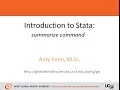 Introduction to Stata - summarize command