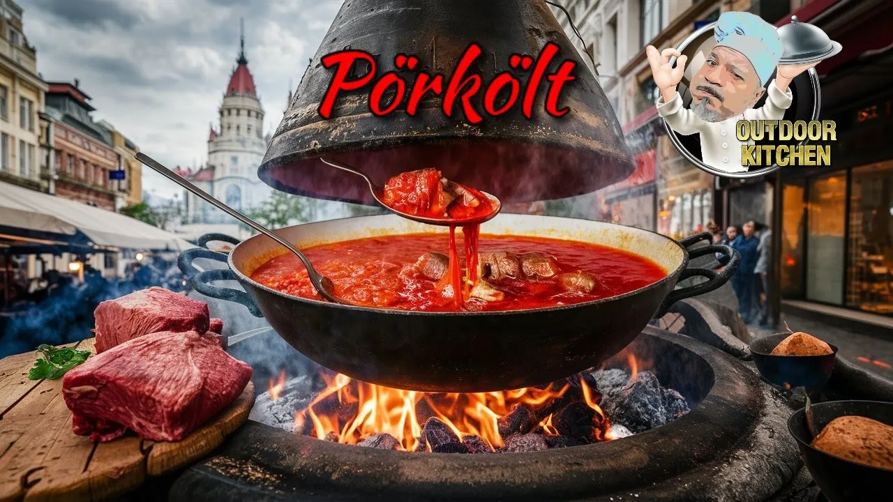 Outstanding, incredible, delicious goulash from wild Serbian buffalo cooked for 3 hours in our fores. 