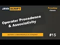 Operator Precedence Associativity Fundamentals of JavaScript A Complete JavaScript Course