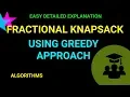 Fractional Knapsack Problem using Greedy Approach