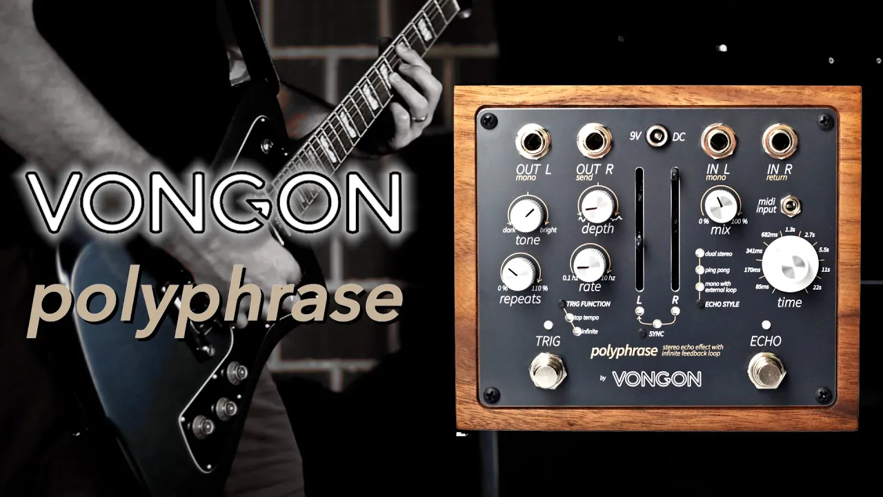 Vongon Polyphrase Stereo Echo Effect Pedal with Infinite Feedback