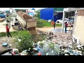 Download Lagu Complete the Awesome Project To Pushing Soil to the dirty water and many Garbage by Trucks