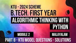 KTU BTECH 2024 First Semester-Algorithmic Thinking with Python - Module 2