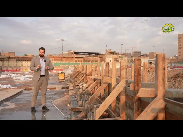 جهود مباركة من قبل خدام قسم الشؤون الهندسية في العتبة الكاظمية المقدسة لإعمار صحن الإمامين الحسنين