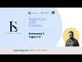 Summary1 Topic1-3 interview Questions Learn Python Basics Selenium from Scratch