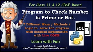 Class 11 Computer Science Python Program to Check Prime Number