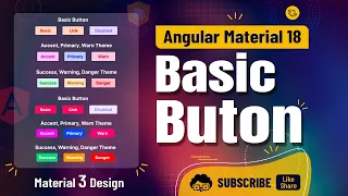 Angular 18 Stylish Basic-Button in Angular Material tutorial Material 3 Design
