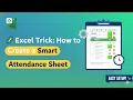 Excel Trick How to Create a Smart Attendance Sheet Quick Easy