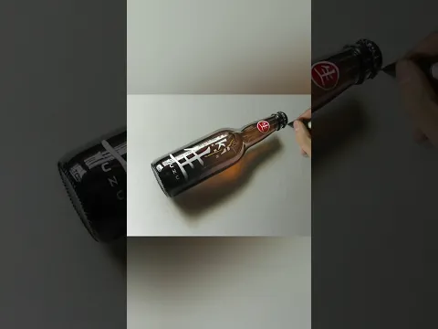 Hyper-realistic bottle on paper #art