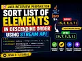 Java Interview preparation sort list of element in descending order using stream API